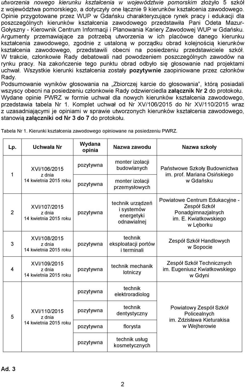 Informacji i Planowania Kariery Zawodowej WUP w Gdańsku.