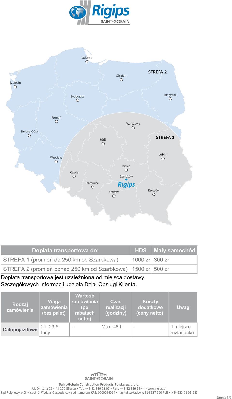 Szczegółowych informacji udziela Dział Obsługi Klienta.