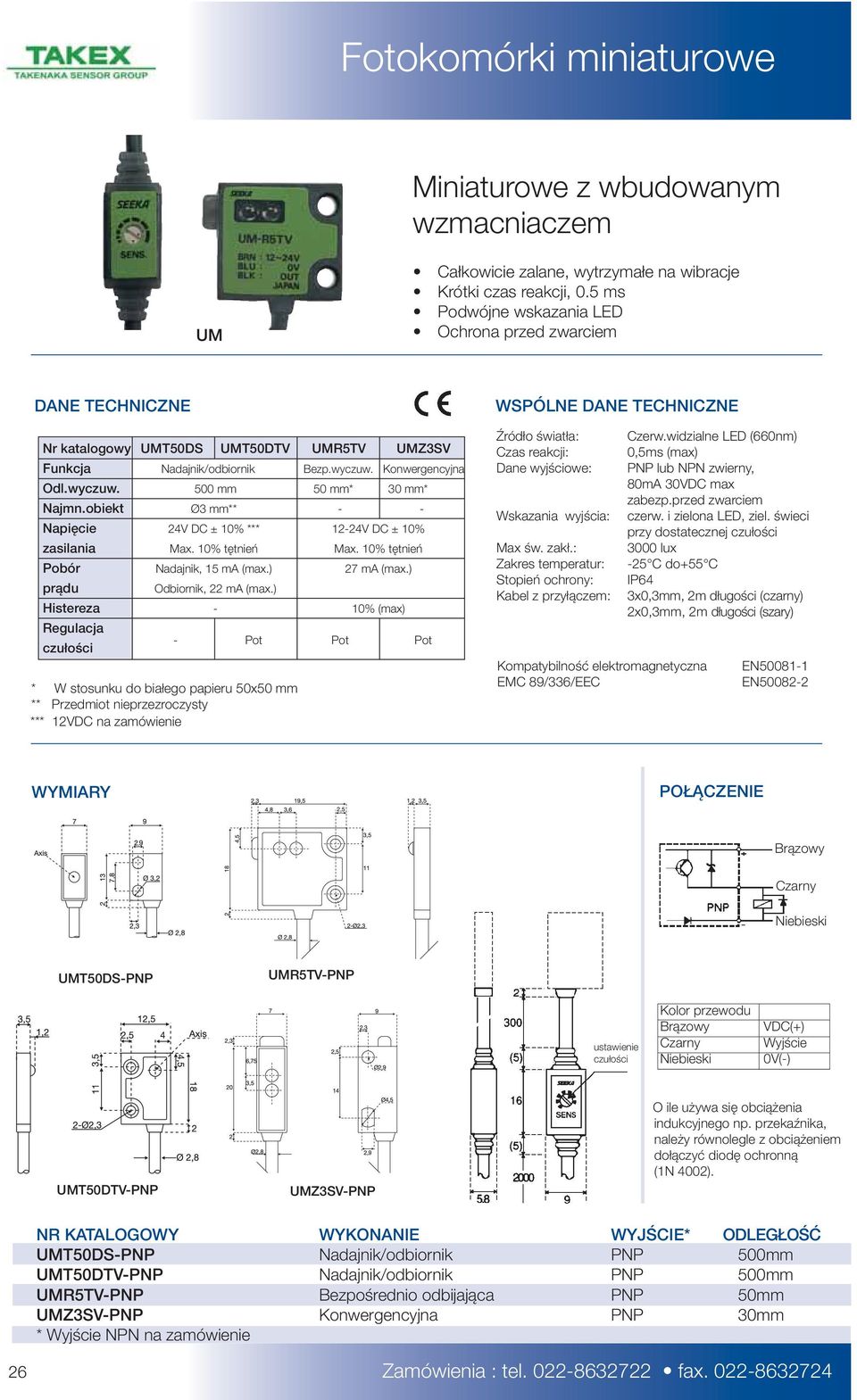 obiekt Ø3 mm** - - Napięcie 24V DC ± 10% *** 12-24V DC ± 10% zasilania Max. 10% tętnień Max. 10% tętnień Pobór Nadajnik, 15 ma (max.) 27 ma (max.) prądu Odbiornik, 22 ma (max.