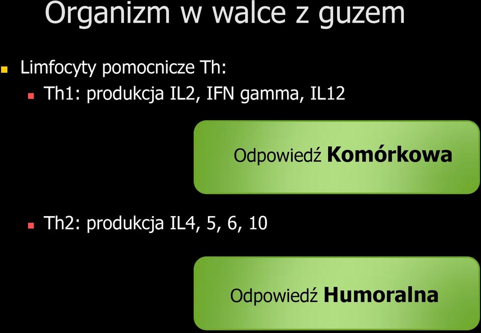 gamma, IL12 Odpowiedź Komórkowa Th2:
