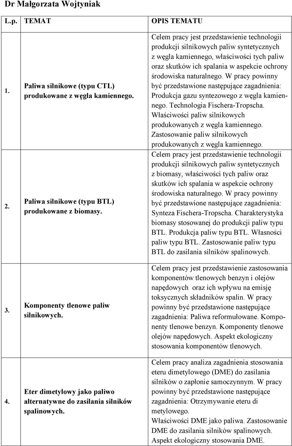 Celem pracy jest przedstawienie technologii produkcji silnikowych paliw syntetycznych z węgla kamiennego, właściwości tych paliw oraz skutków ich spalania w aspekcie ochrony środowiska naturalnego.