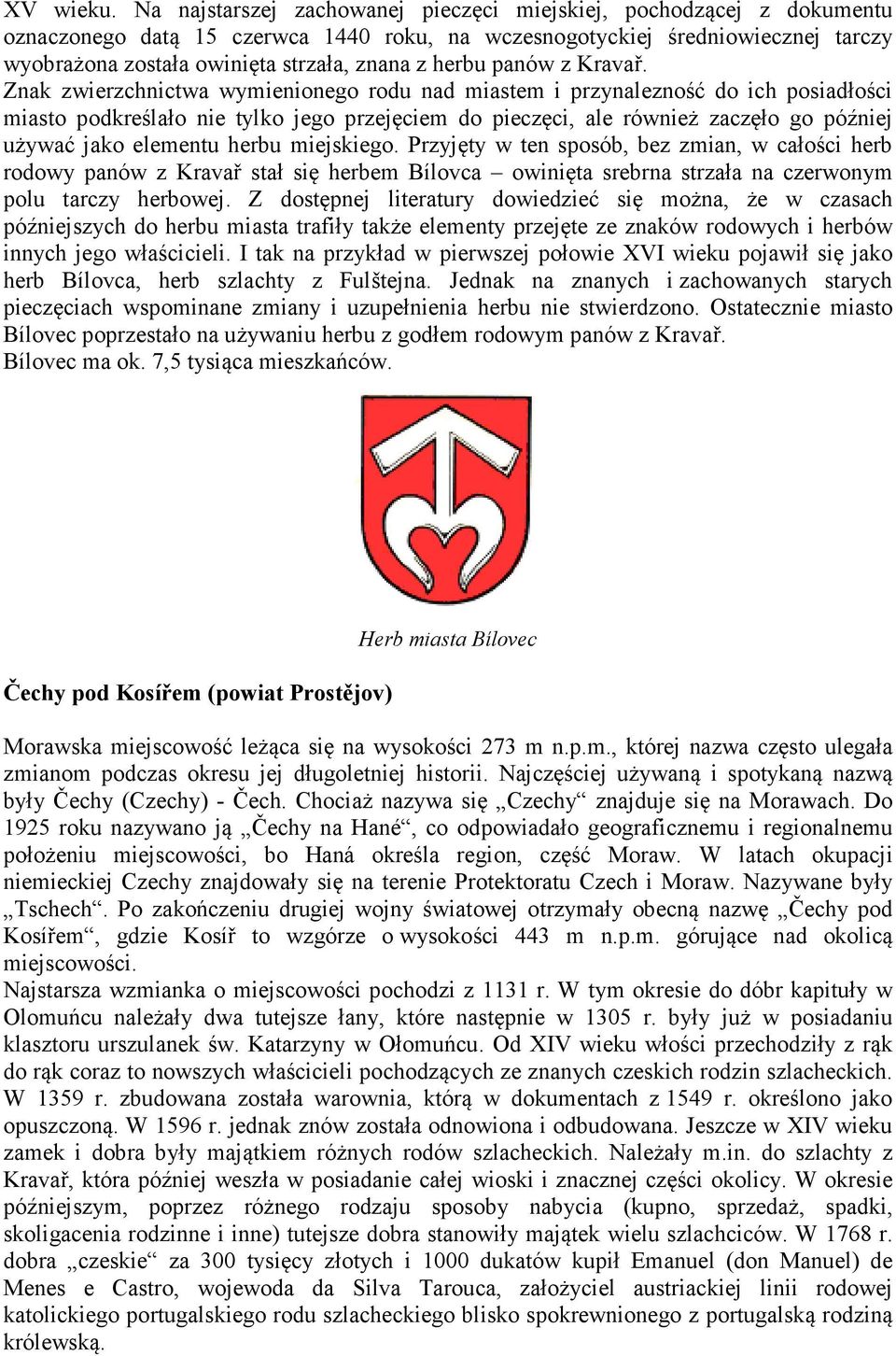 herbu panów z Kravař.