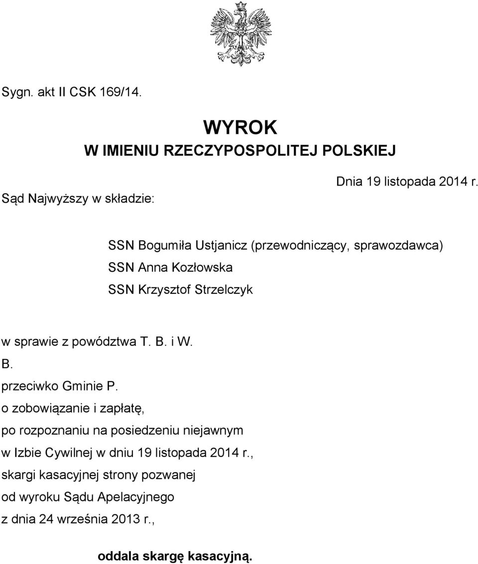 B. przeciwko Gminie P.
