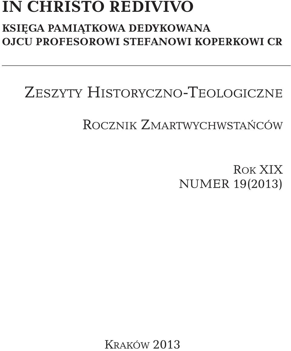 KOPERKOWI CR ZESZYTY HISTORYCZNO-TEOLOGICZNE