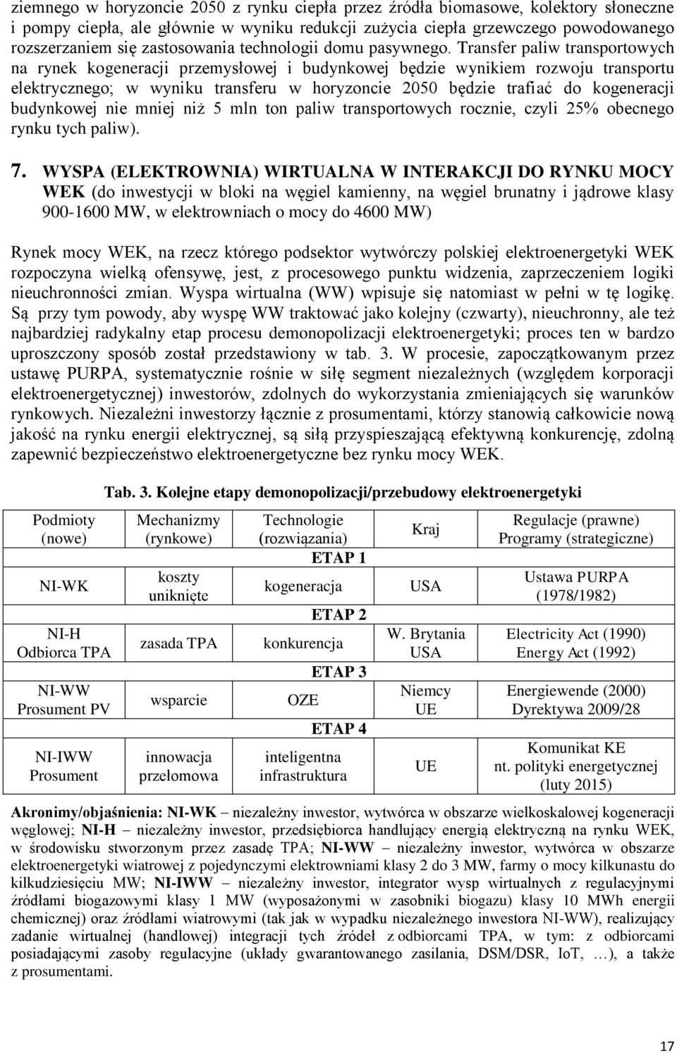 Transfer paliw transportowych na rynek kogeneracji przemysłowej i budynkowej będzie wynikiem rozwoju transportu elektrycznego; w wyniku transferu w horyzoncie 2050 będzie trafiać do kogeneracji