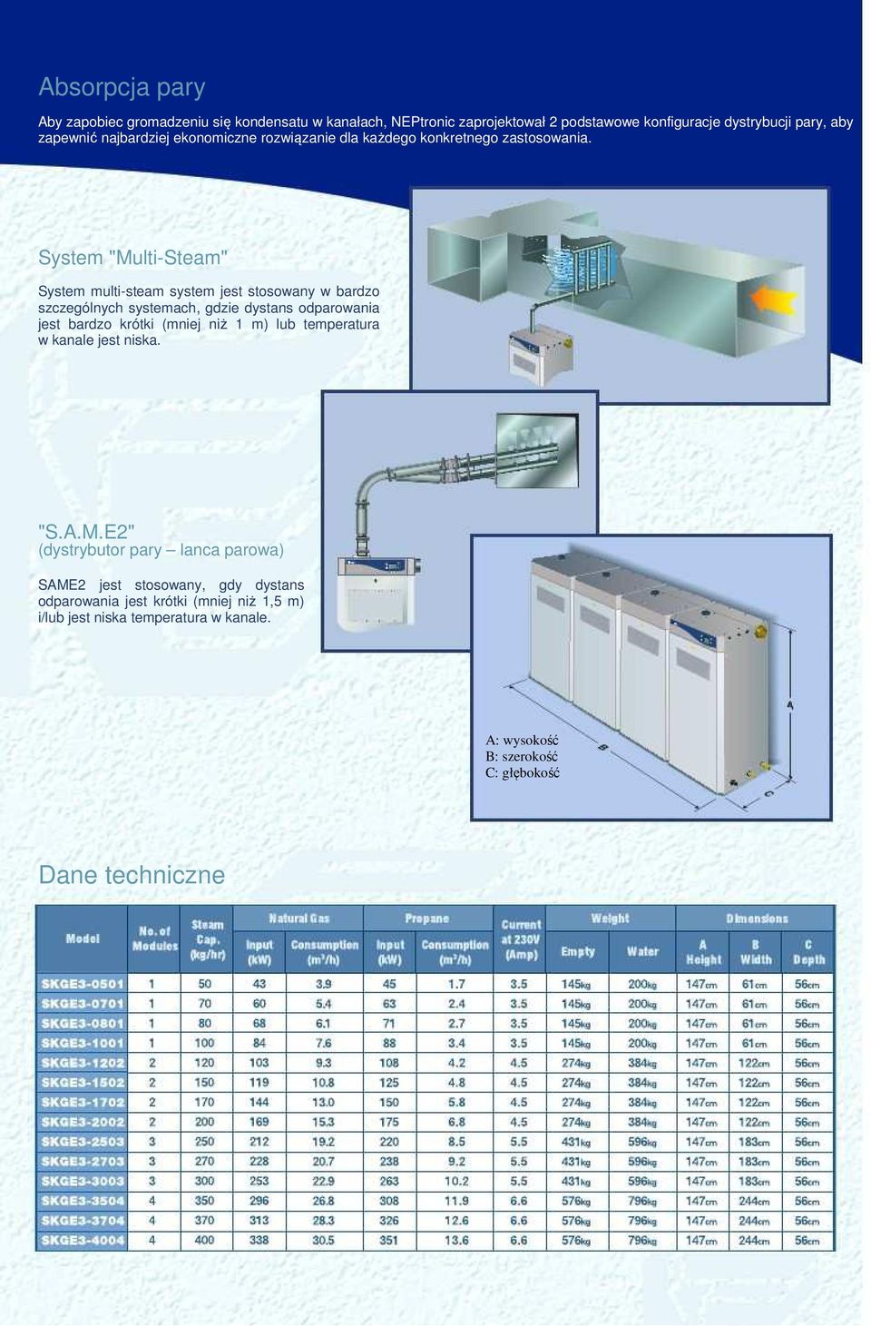 System "Multi-Steam" System multi-steam system jest stosowany w bardzo szczególnych systemach, gdzie dystans odparowania jest bardzo krótki (mniej niż 1 m)