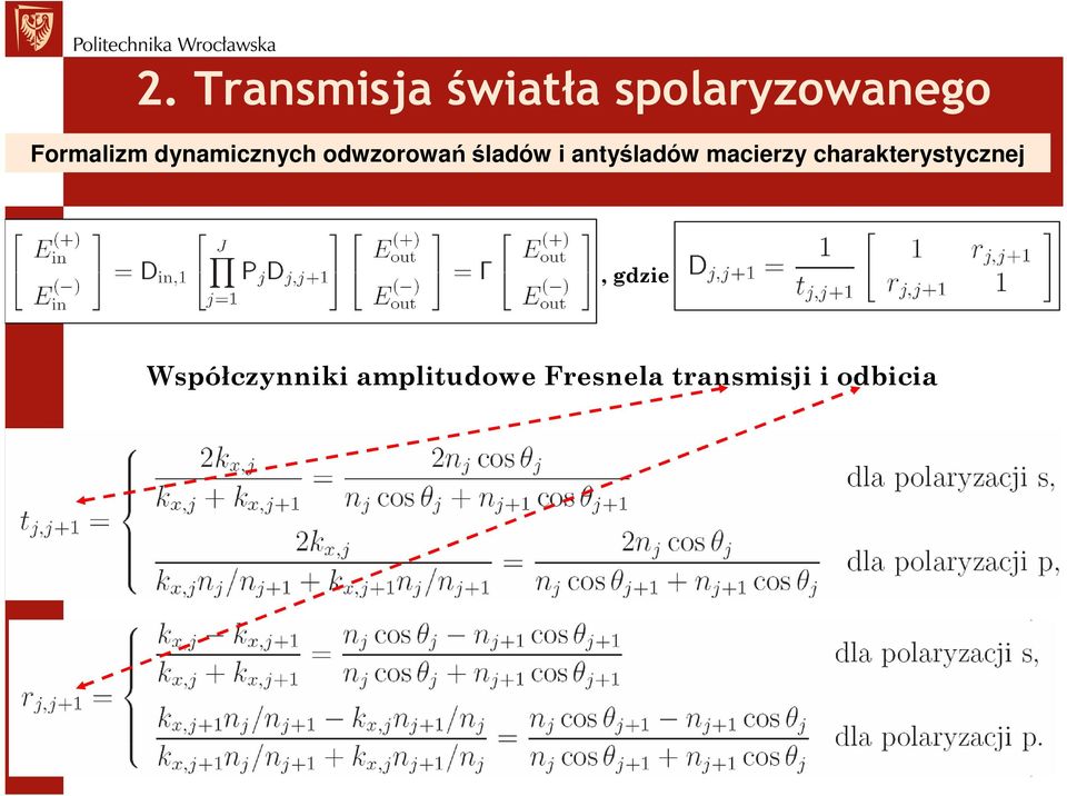 antyśladów macierzy charakterystycznej, gdzie