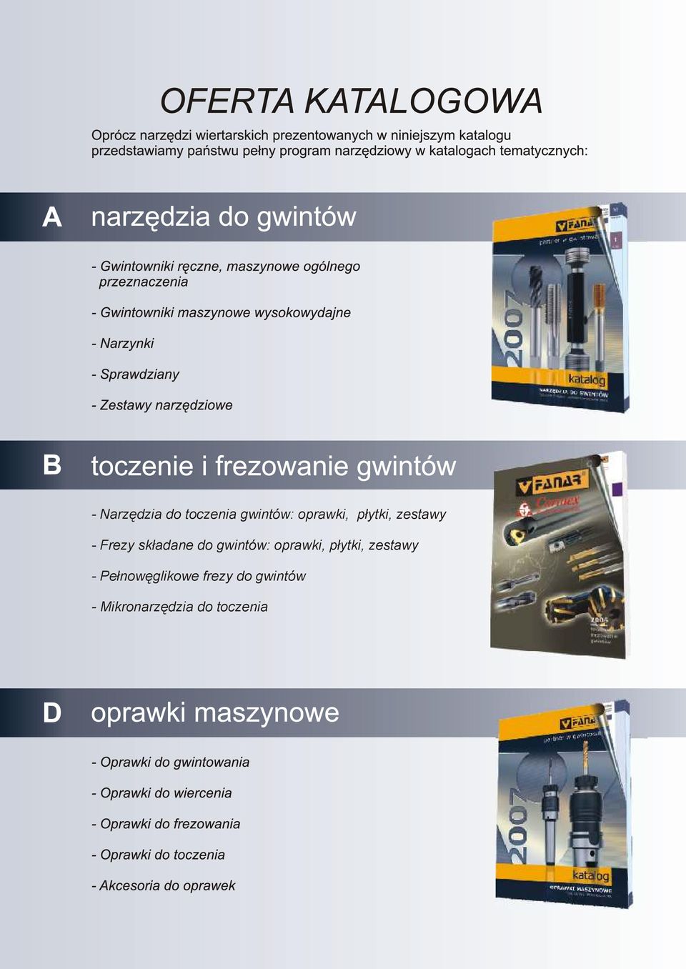 gwintów: prawki, płytki, zestawy -