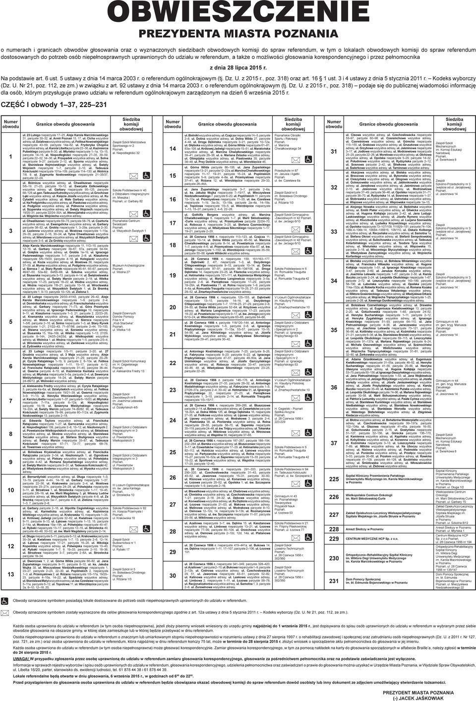 Kazimierza Pułaskiego parzyste 8 30, ul. Młyńska nieparzyste 1 1a, 13 15, parzyste 14 16, al. Niepodległości nieparzyste 27 35, 39 59, parzyste 22 32, 34 36, ul. Przepadek ul.