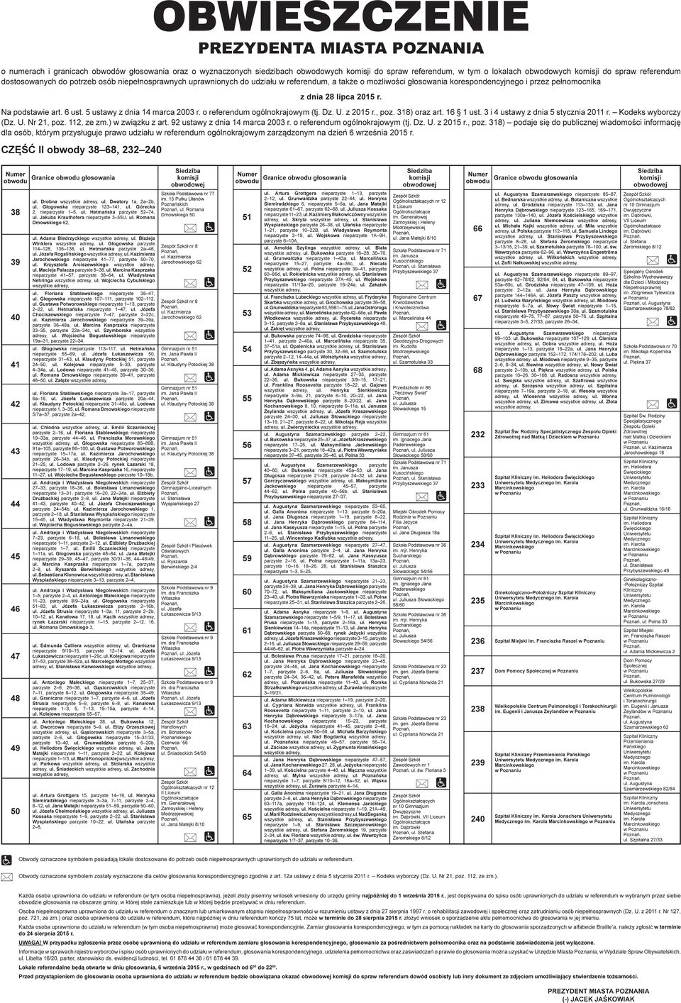 Głogowska parzyste 114 128, 136 138, ul. Hetmańska parzyste 2a 46, ul. Józefa Rogalińskiego ul. Kazimierza Jarochowskiego nieparzyste 41 77, parzyste 50 70, ul. Krzysztofa Arciszewskiego ul.