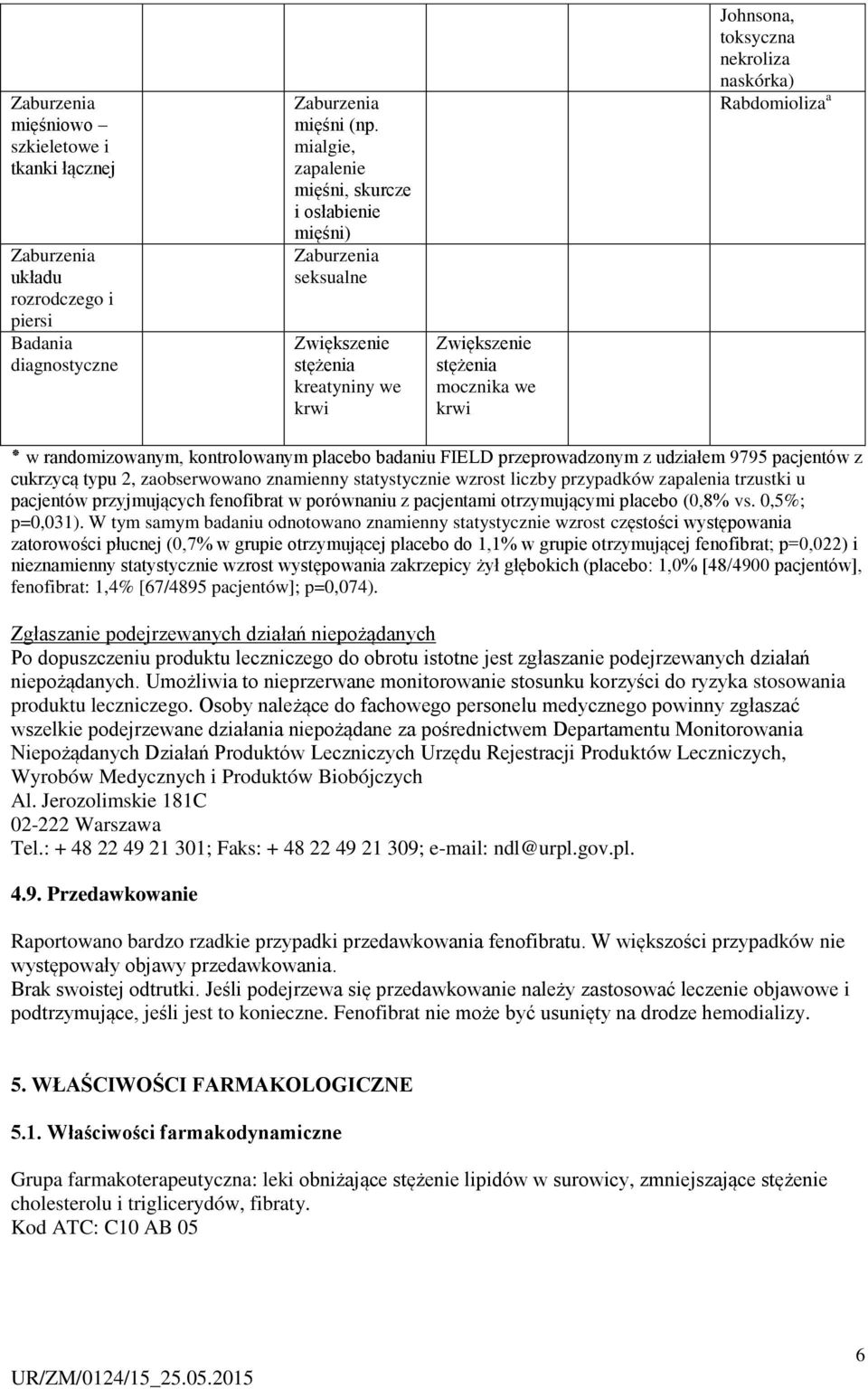 w randomizowanym, kontrolowanym placebo badaniu FIELD przeprowadzonym z udziałem 9795 pacjentów z cukrzycą typu 2, zaobserwowano znamienny statystycznie wzrost liczby przypadków zapalenia trzustki u