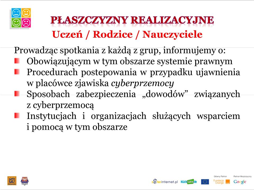 ujawnienia w placówce zjawiska cyberprzemocy Sposobach zabezpieczenia dowodów