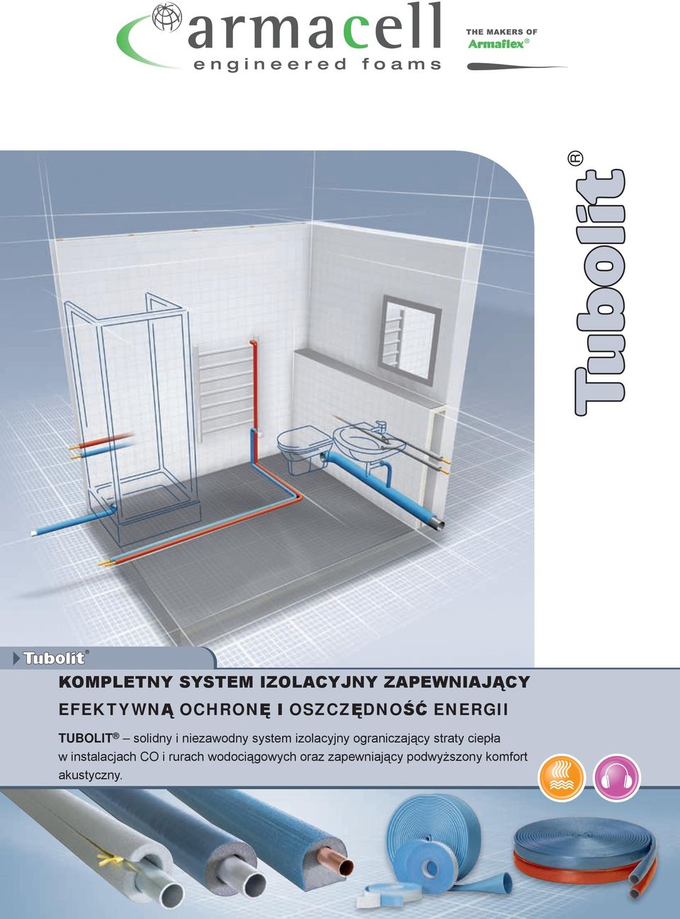 izolacyjny ograniczający straty ciepła w instalacjach CO i