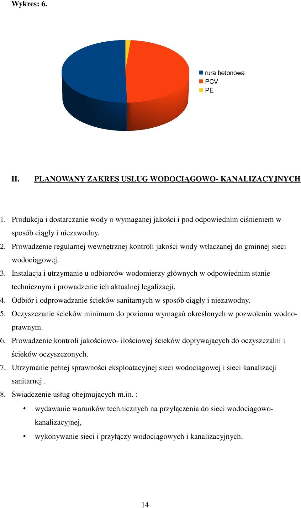 Instalacja i utrzymanie u odbiorców wodomierzy głównych w odpowiednim stanie technicznym i prowadzenie ich aktualnej legalizacji. 4.