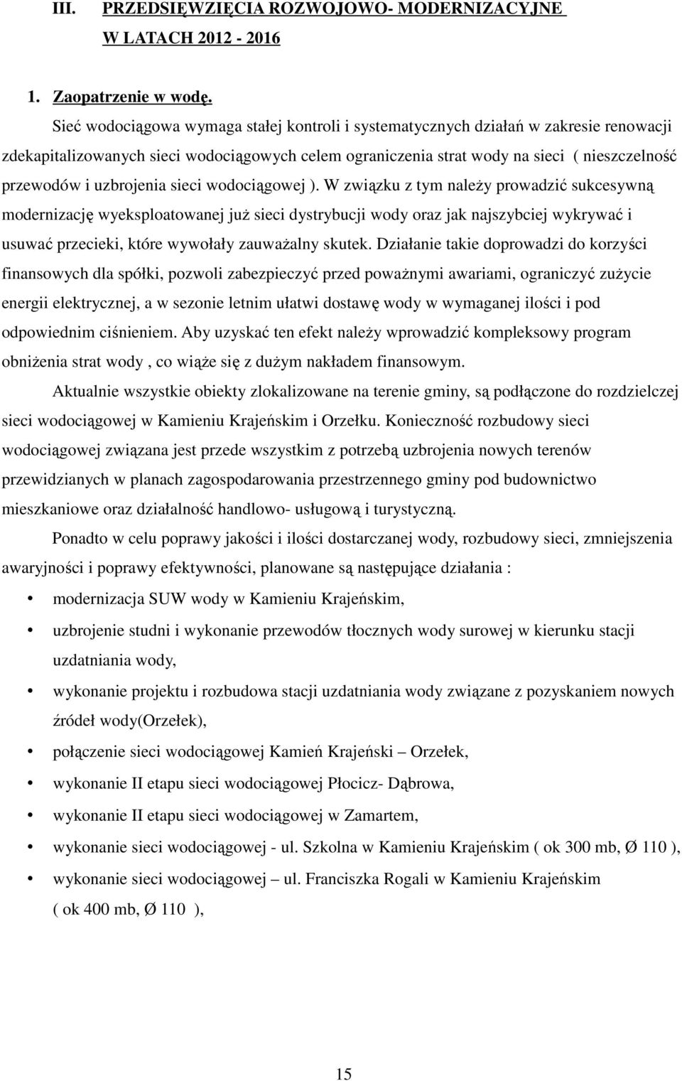 uzbrojenia sieci wodociągowej ).