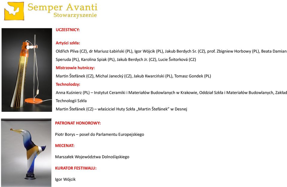 (CZ), Lucie Švitorková (CZ) Mistrzowie hutniczy: Martin Štefánek (CZ), Michal Janecký (CZ), Jakub Kwarciński (PL), Tomasz Gondek (PL) Technolodzy: Anna Kuśnierz (PL) Instytut