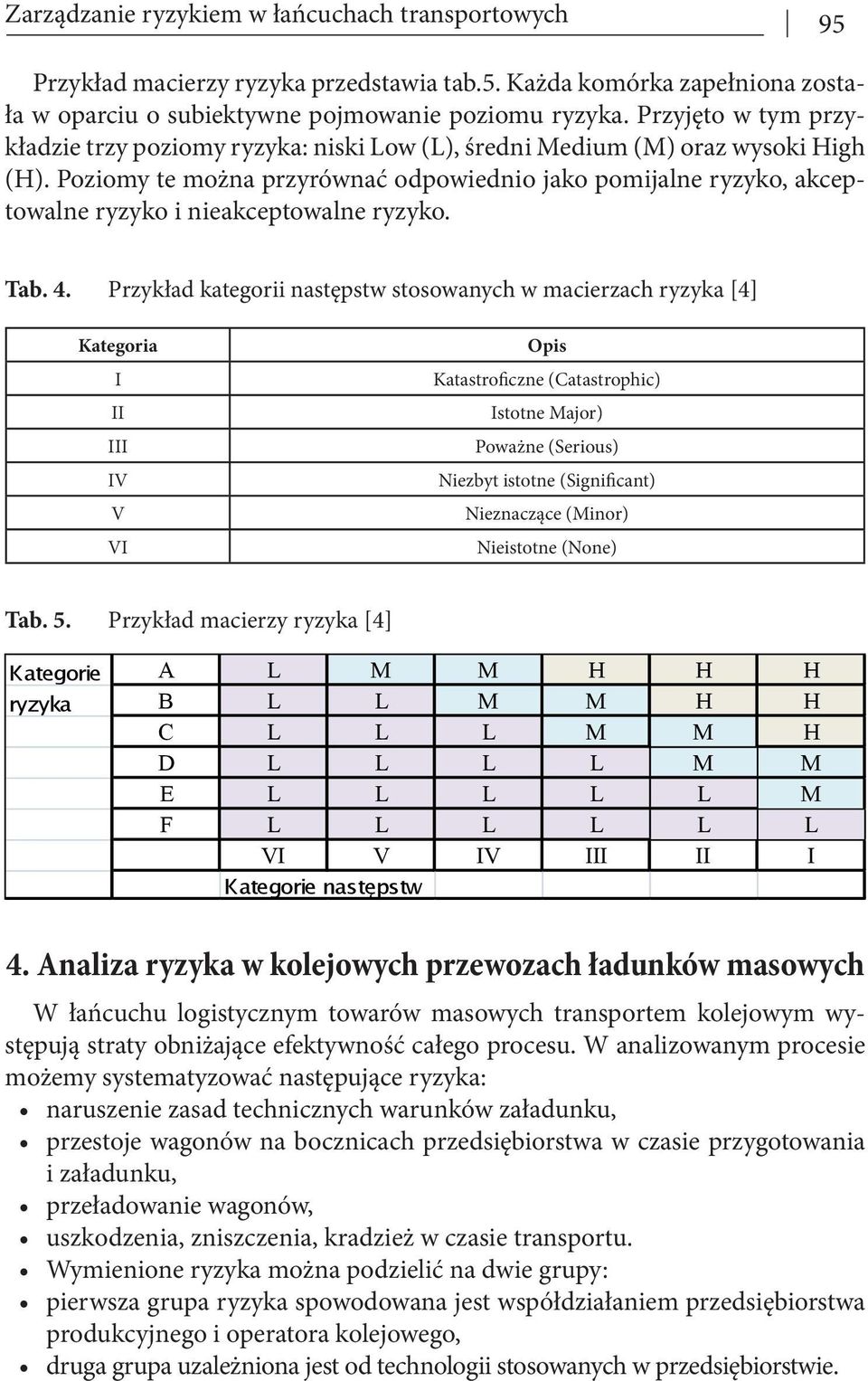 Poziomy te można przyrównać odpowiednio jako pomijalne ryzyko, akceptowalne ryzyko i nieakceptowalne ryzyko. Tab. 4.