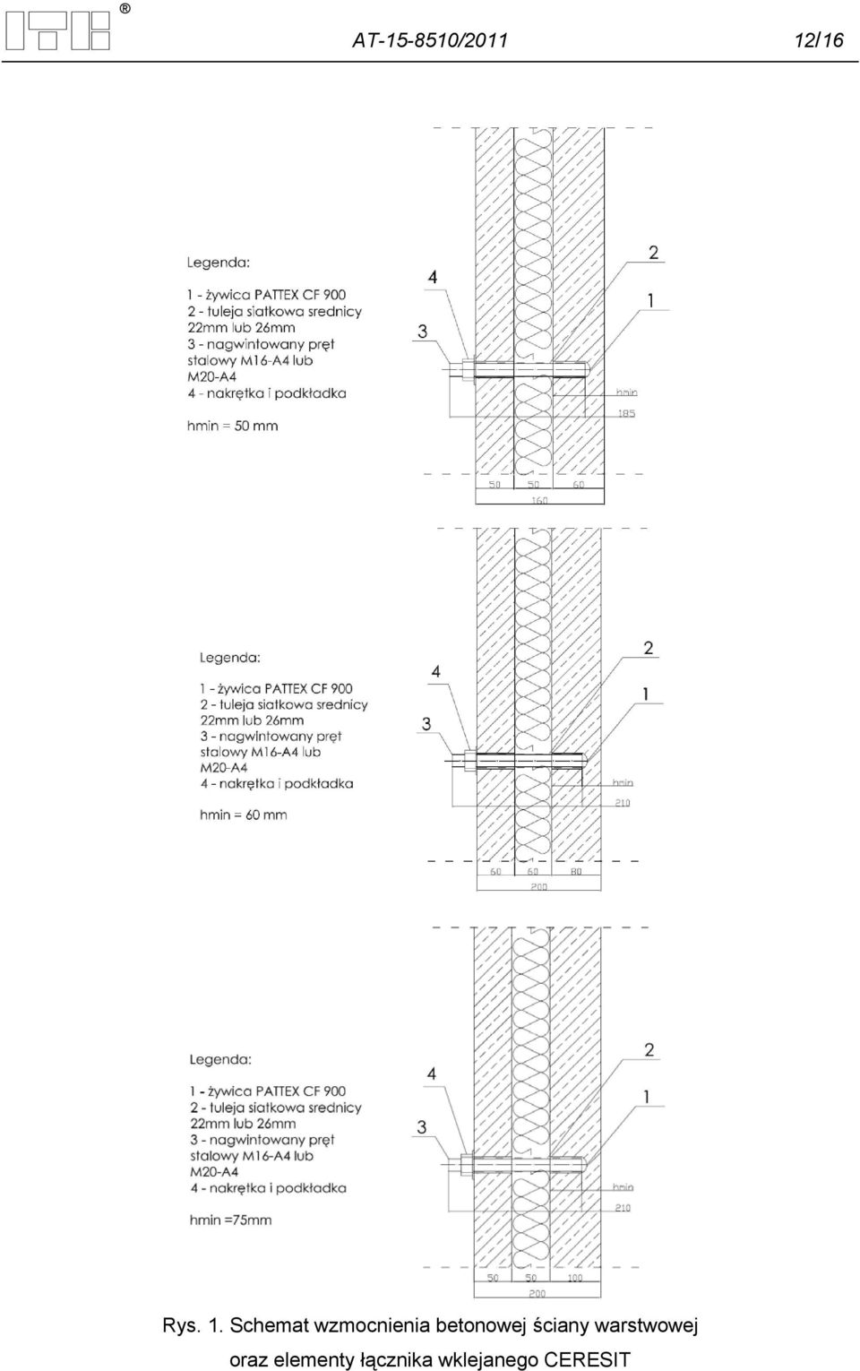 Schemat wzmocnienia betonowej