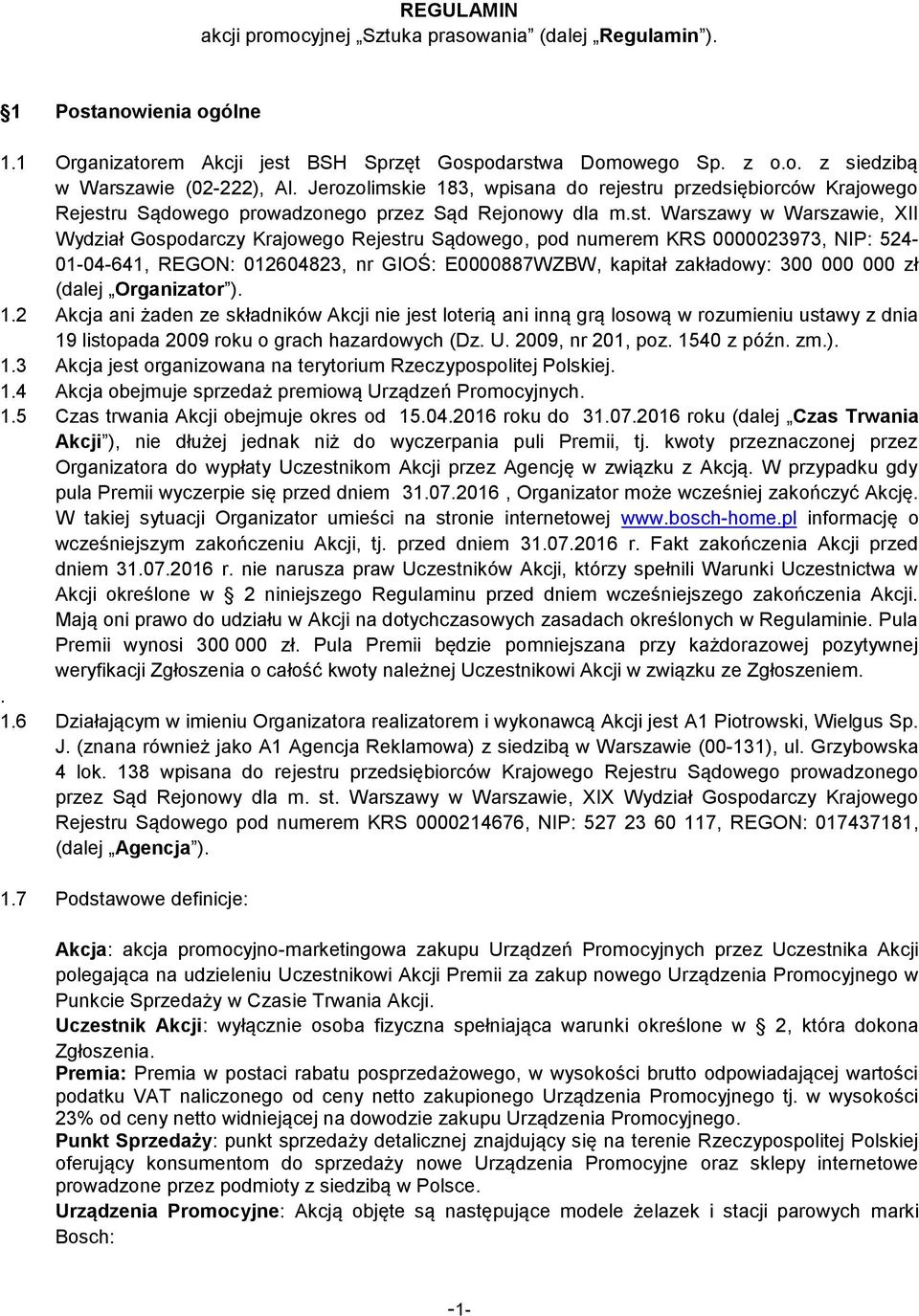u przedsiębiorców Krajowego Rejestr