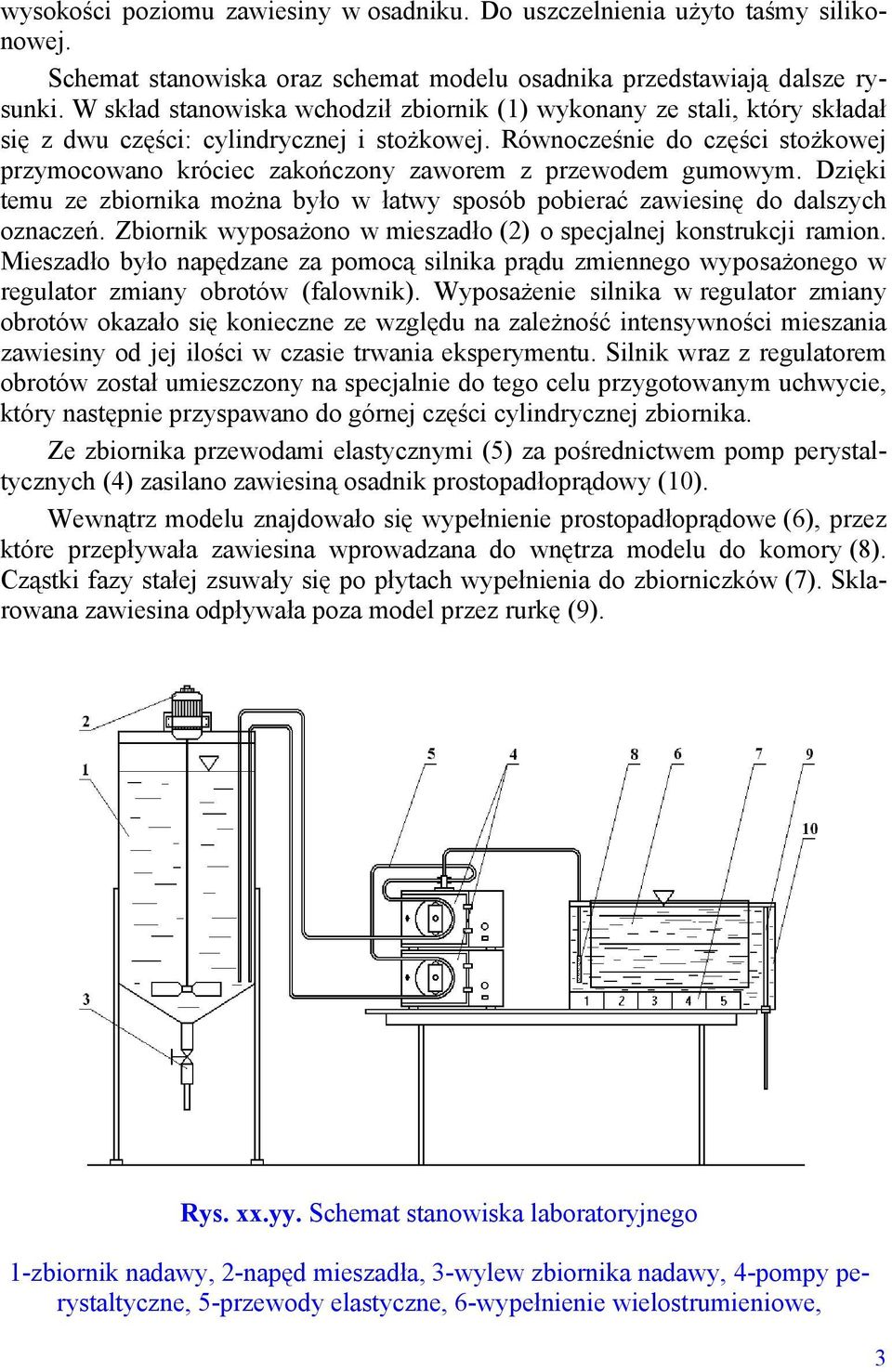Równocześnie do części stożkowej przymocowano króciec zakończony zaworem z przewodem gumowym. Dzięki temu ze zbiornika można było w łatwy sposób pobierać zawiesinę do dalszych oznaczeń.