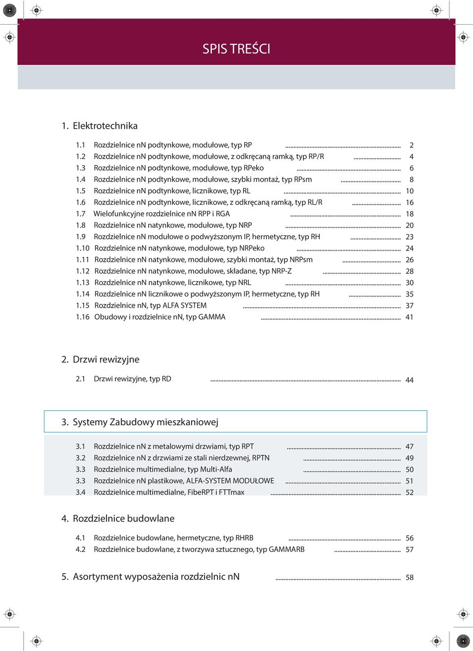 .. 1.7 Wielofunkcyjne rozdzielnice nn RPP i RGA... 1.8 Rozdzielnice nn natynkowe, modułowe, typ NRP... 1.9 Rozdzielnice nn modułowe o podwyższonym IP, hermetyczne, typ RH... 1.10 Rozdzielnice nn natynkowe, modułowe, typ NRPeko.