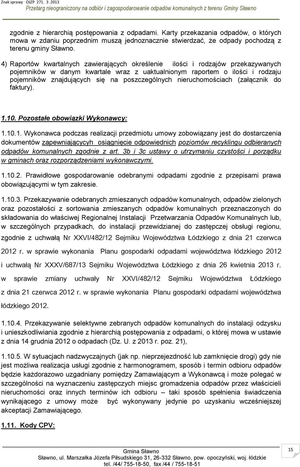 poszczególnych nieruchomościach (załącznik do faktury). 1.