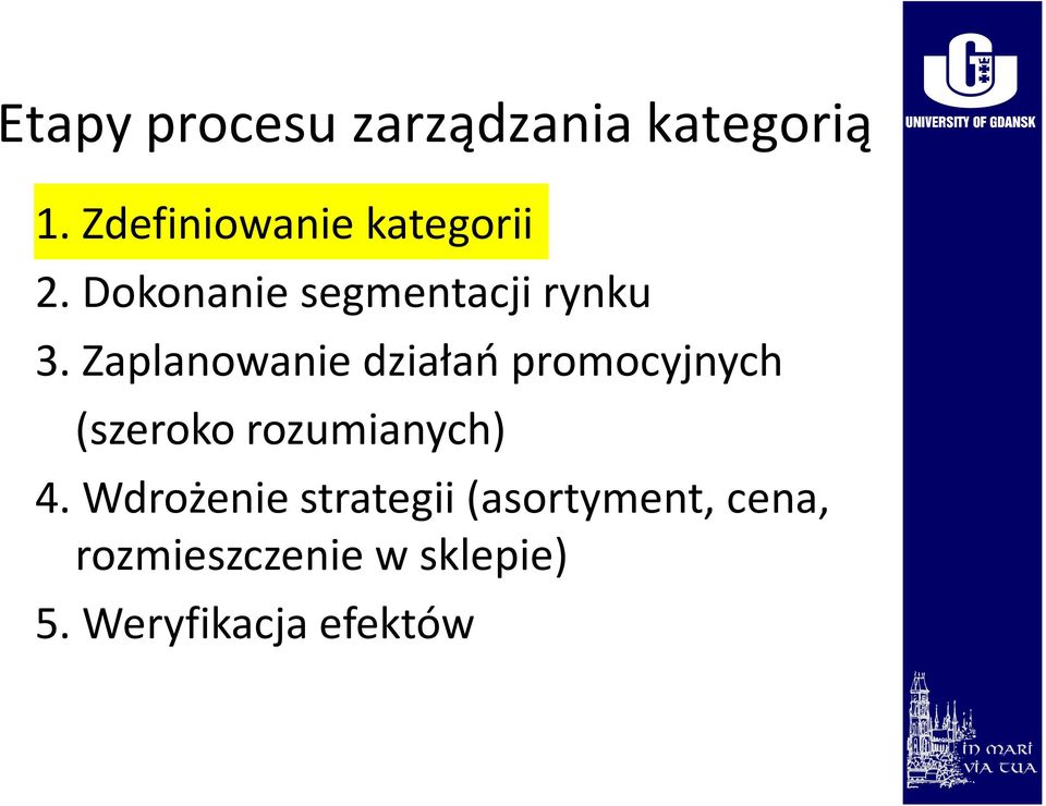 Zaplanowanie działań promocyjnych (szeroko rozumianych) 4.