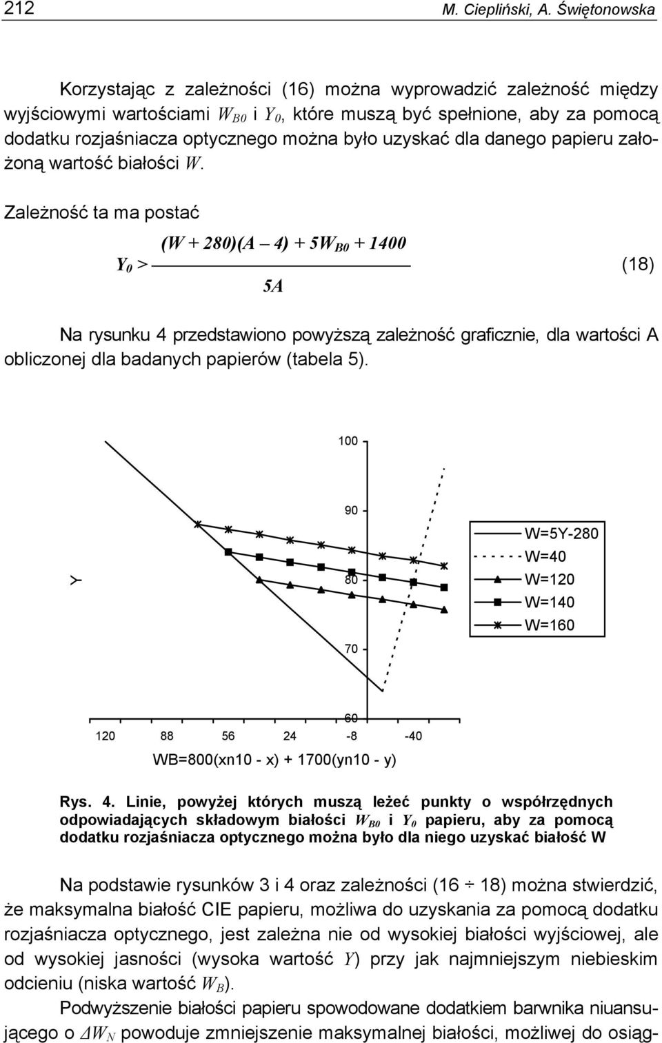 uzyskać dla danego papieru założoną wartość białości W.