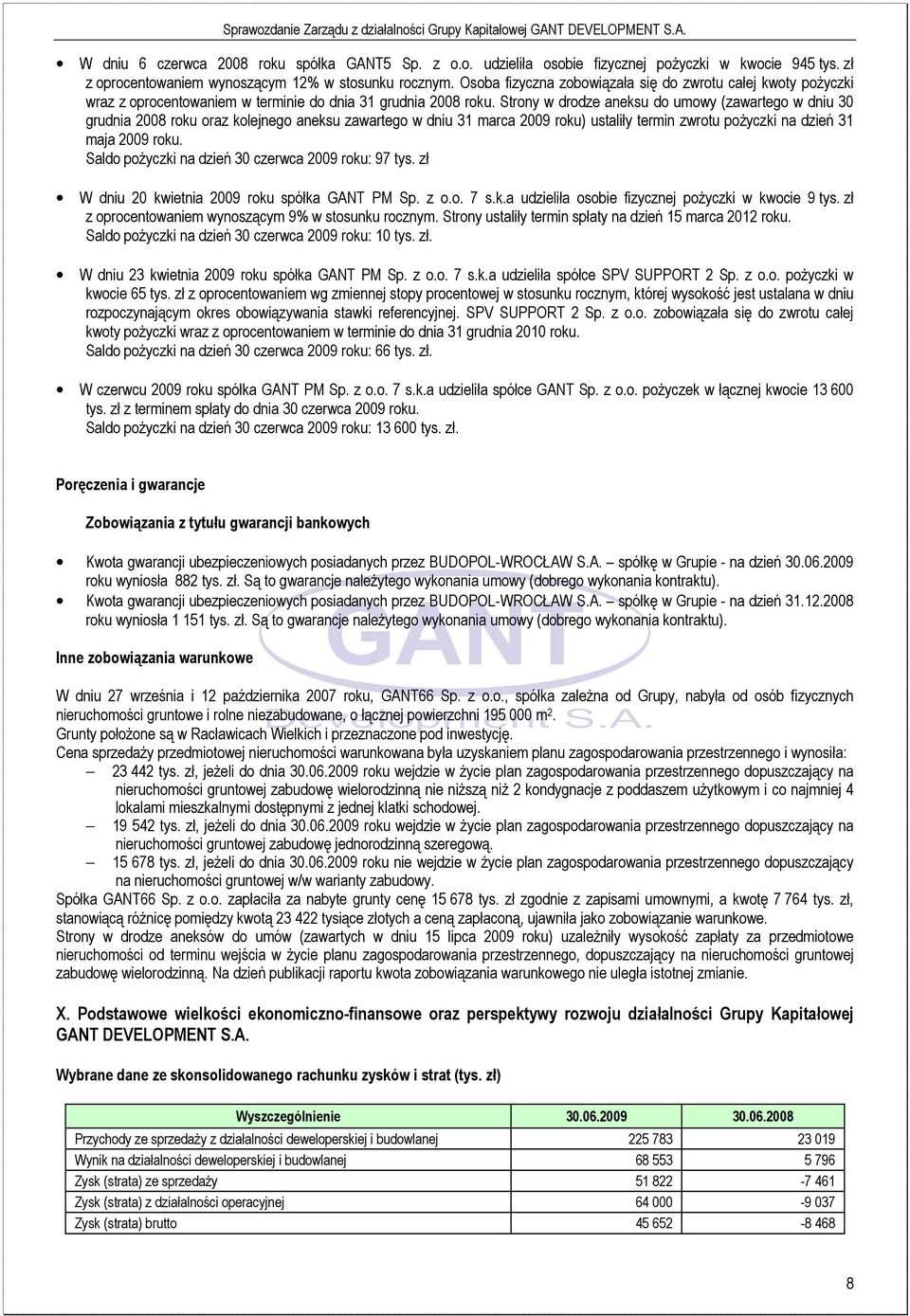 Strony w drodze aneksu do umowy (zawartego w dniu 30 grudnia 2008 roku oraz kolejnego aneksu zawartego w dniu 31 marca 2009 roku) ustaliły termin zwrotu poŝyczki na dzień 31 maja 2009 roku.