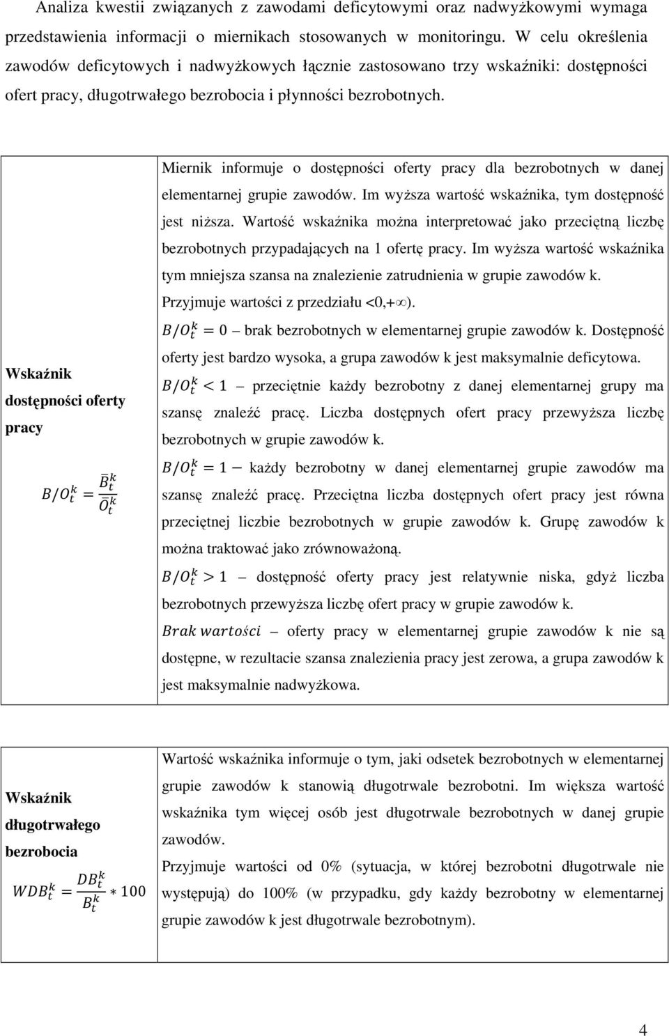 Wskaźnik dostępności oferty pracy / Miernik informuje o dostępności oferty pracy dla bezrobotnych w danej elementarnej grupie zawodów. Im wyższa wartość wskaźnika, tym dostępność jest niższa.