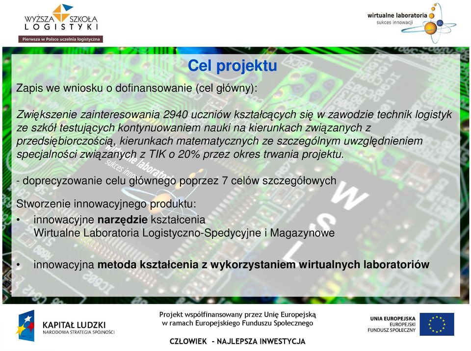 specjalności związanych z TIK o 20% przez okres trwania projektu.