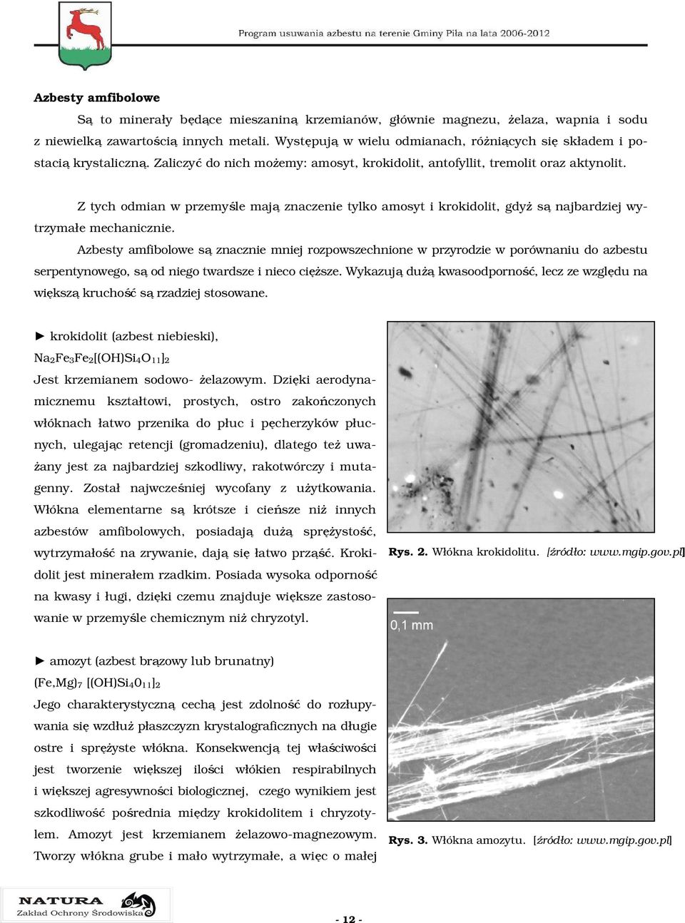 Z tych odmian w przemyśle mają znaczenie tylko amosyt i krokidolit, gdyŝ są najbardziej wytrzymałe mechanicznie.