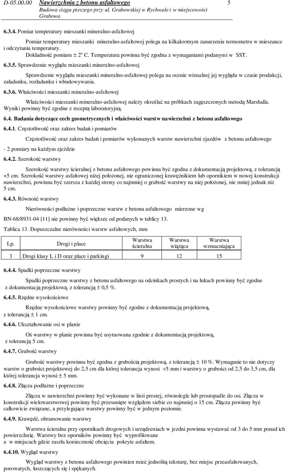 Sprawdzenie wyglądu mieszanki mineralno-asfaltowej Sprawdzenie wyglądu mieszanki mineralno-asfaltowej polega na ocenie wizualnej jej wyglądu w czasie produkcji, załadunku, rozładunku i wbudowywania.