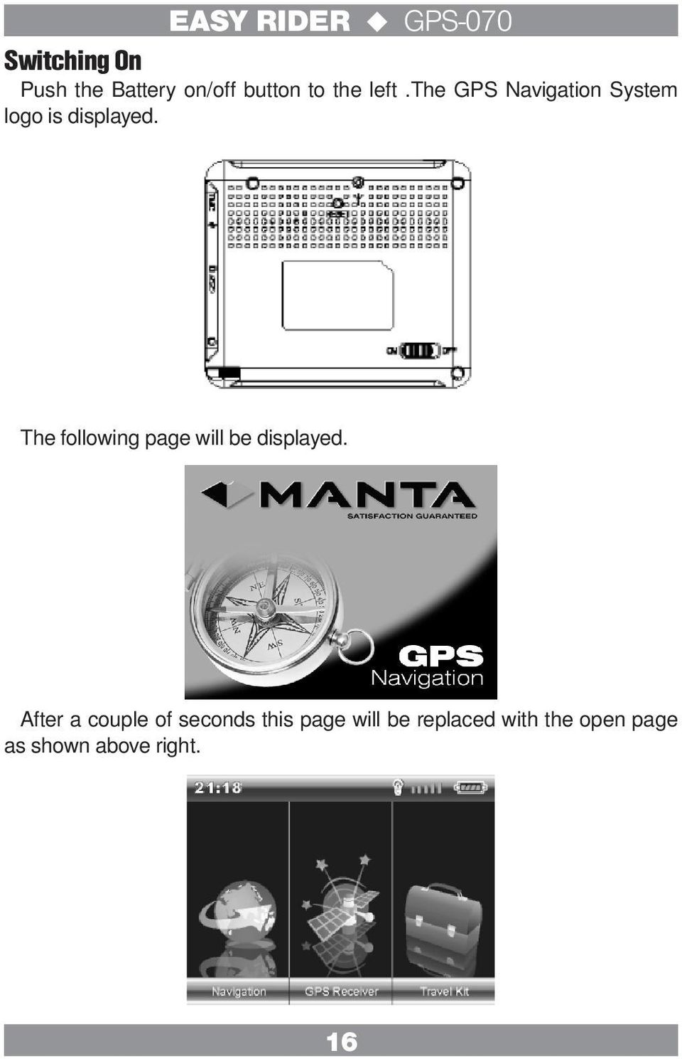 The following page will be displayed.
