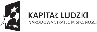 Projekt współfinansowany przez Unię Europejską w ramach Europejskiego Funduszu Społecznego Człowiek najlepsza inwestycja WOP.2710.10.2013.MK SPECYFIKACJA ISTOTNYCH WARUNKÓW ZAMÓWIENIA I.