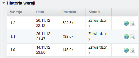 Za pomocą przycisku Przeglądaj wybieramy poprawną wersję pliku, którą chcemy wgrać. Po załadowaniu pliku klikamy Publikuj na dole strony.