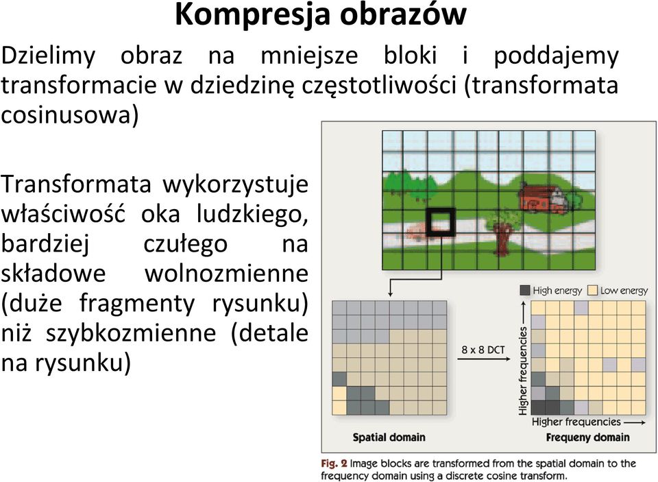 Transformata wykorzystuje właściwość oka ludzkiego, bardziej czułegoł