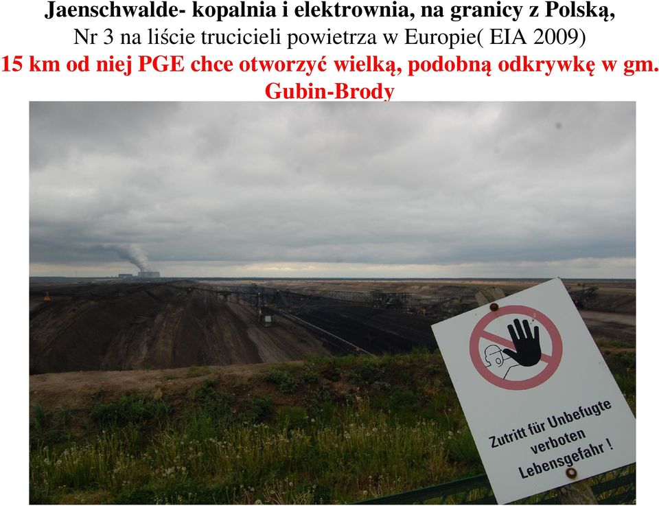 powietrza w Europie( EIA 2009) 15 km od niej
