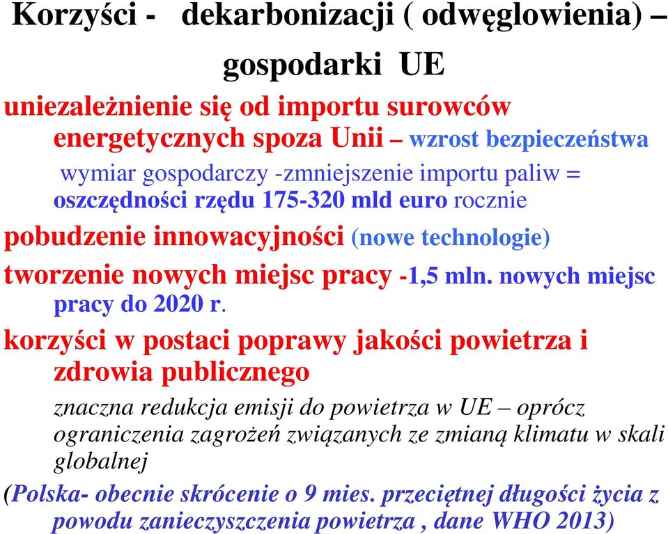 nowych miejsc pracy do 2020 r.