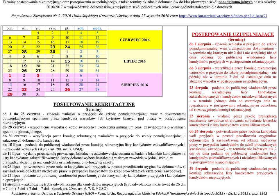 kuratorium.wroclaw.pl/index.php?id_kat=97 pon. wt. śr. czw. pt. sob. niedz.