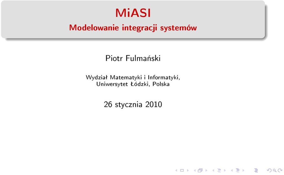 Matematyki i Informatyki,