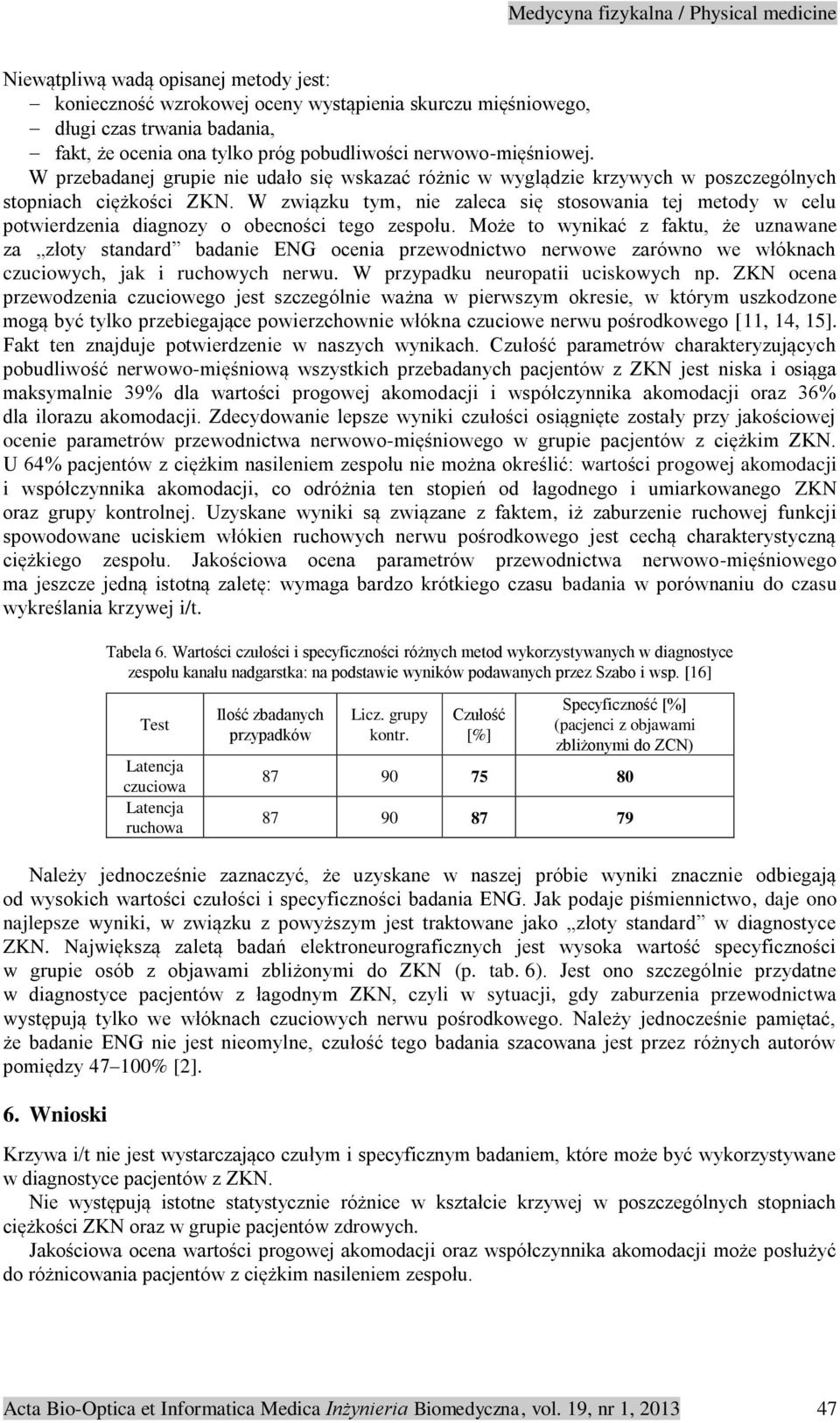 W związku tym, nie zaleca się stosowania tej metody w celu potwierdzenia diagnozy o obecności tego zespołu.