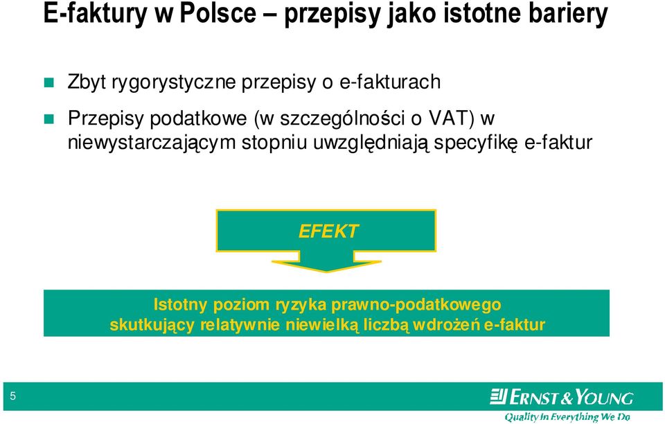 niewystarczającym stopniu uwzględniają specyfikę e-faktur EFEKT Istotny