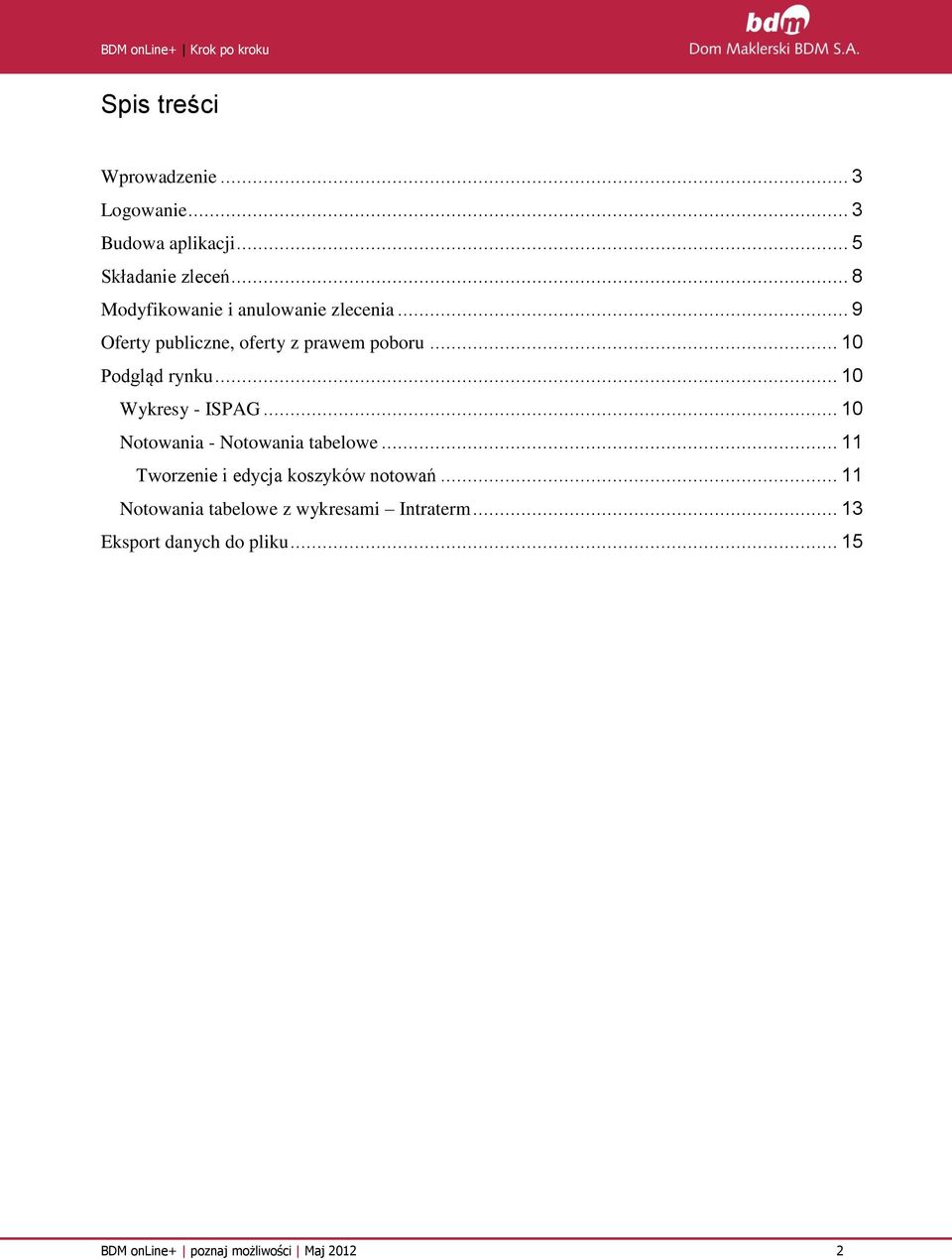.. 10 Podgląd rynku... 10 Wykresy - ISPAG... 10 Notowania - Notowania tabelowe.