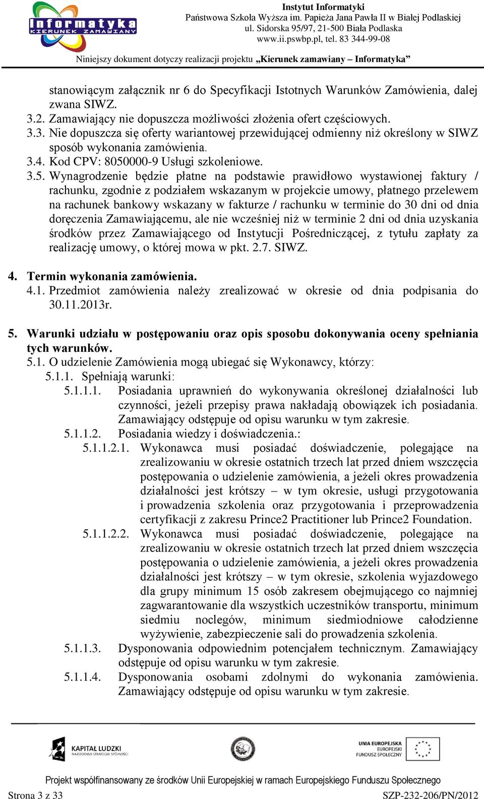 Kod CPV: 8050