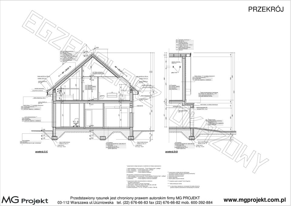 cementowej -0,45 -, -,45 +4,9 +, 8,0 krokwie 8x7 cm co ~ cm / 68 5 5 24 92 5 25 20 5 +4,0 +4,05 277 6 7 5 69 6 5 x5 cm poz. 8 7,5 gr.