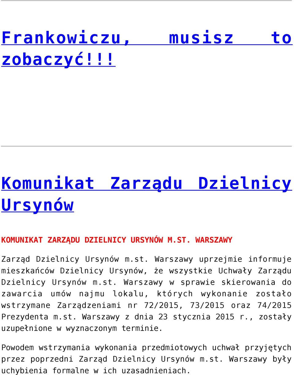 ie Uchwały Zarządu Dzielnicy Ursynów m.st.