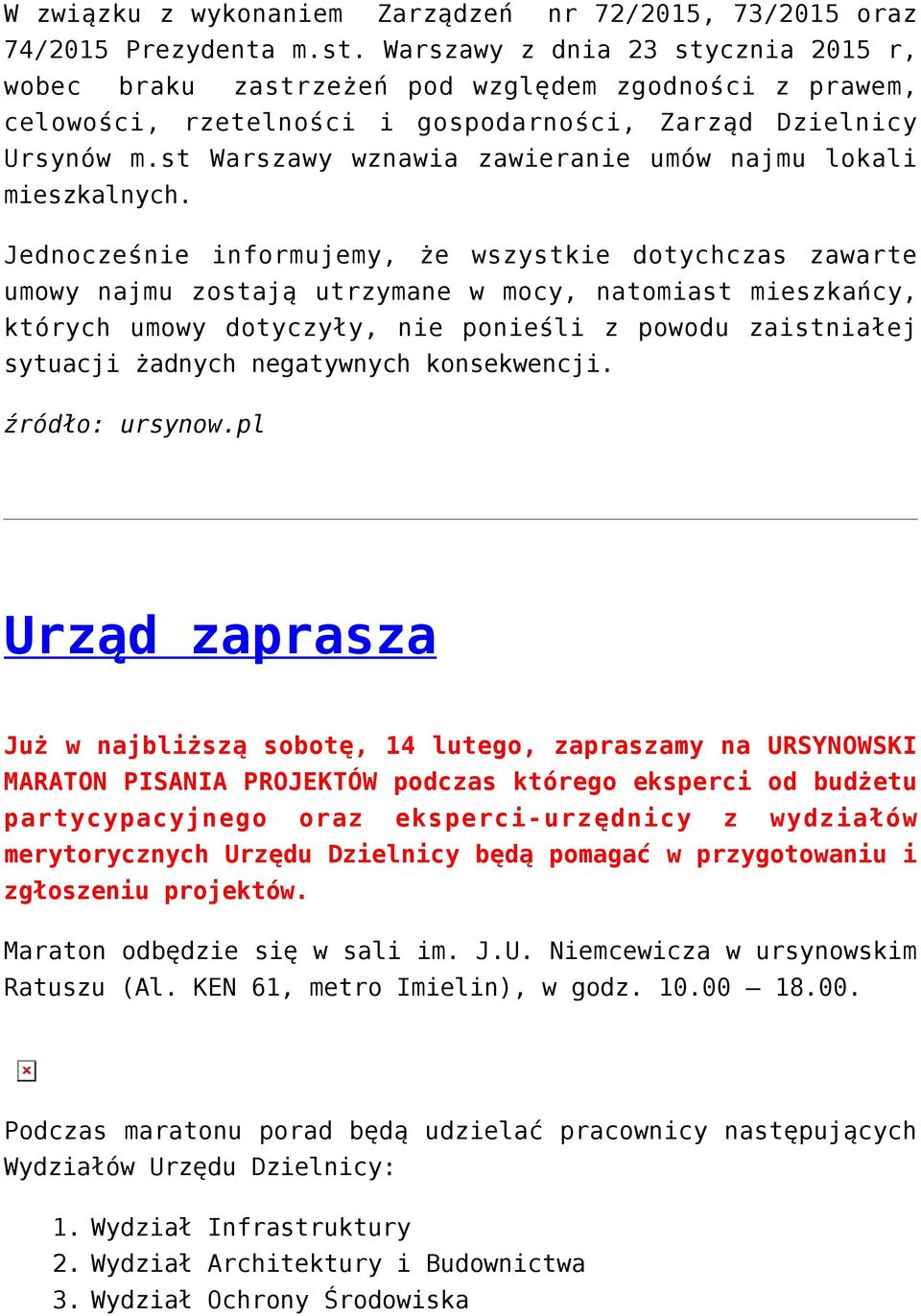 st Warszawy wznawia zawieranie umów najmu lokali mieszkalnych.