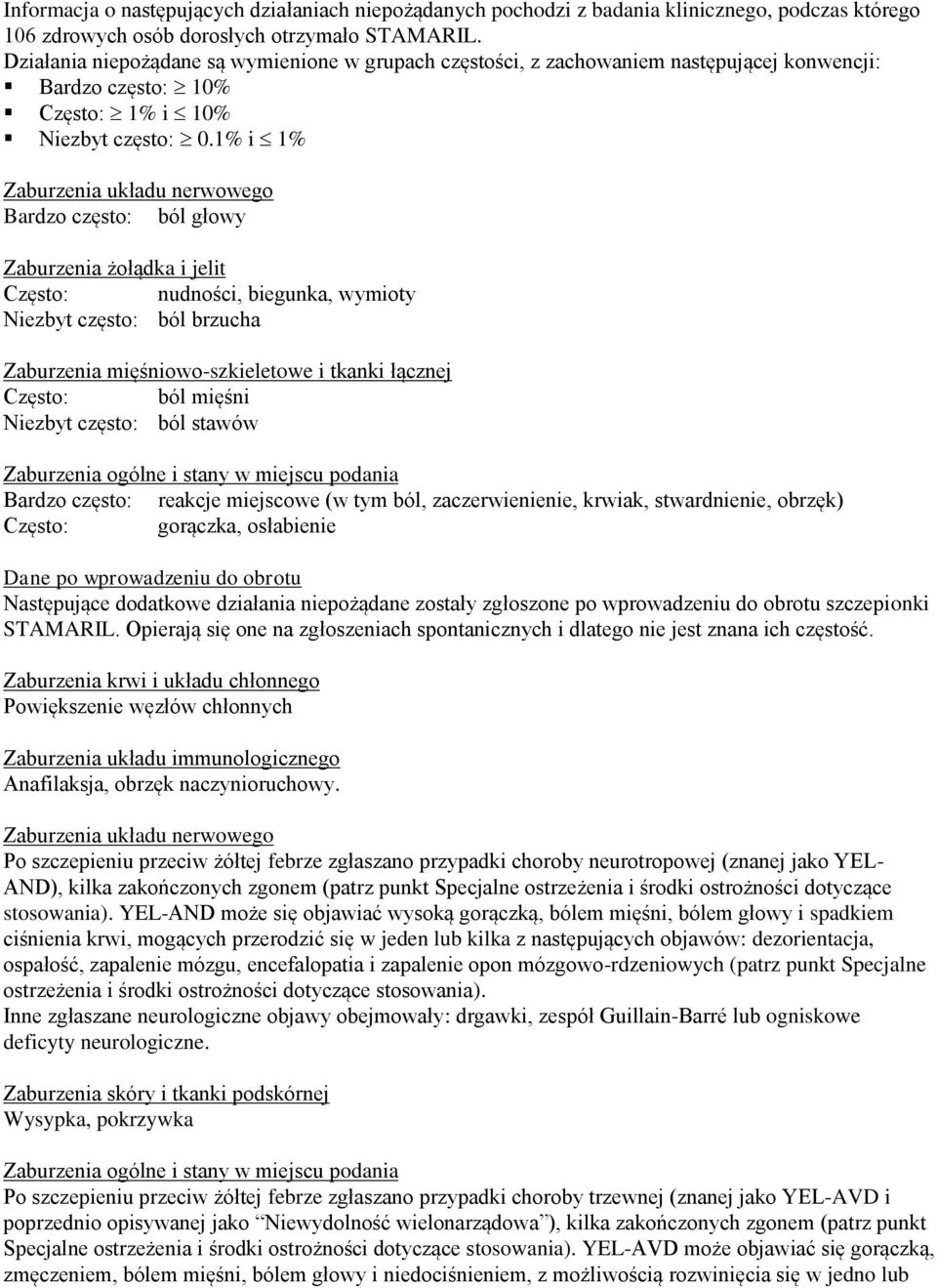 1% i 1% Zaburzenia układu nerwowego Bardzo często: ból głowy Zaburzenia żołądka i jelit Często: nudności, biegunka, wymioty Niezbyt często: ból brzucha Zaburzenia mięśniowo-szkieletowe i tkanki