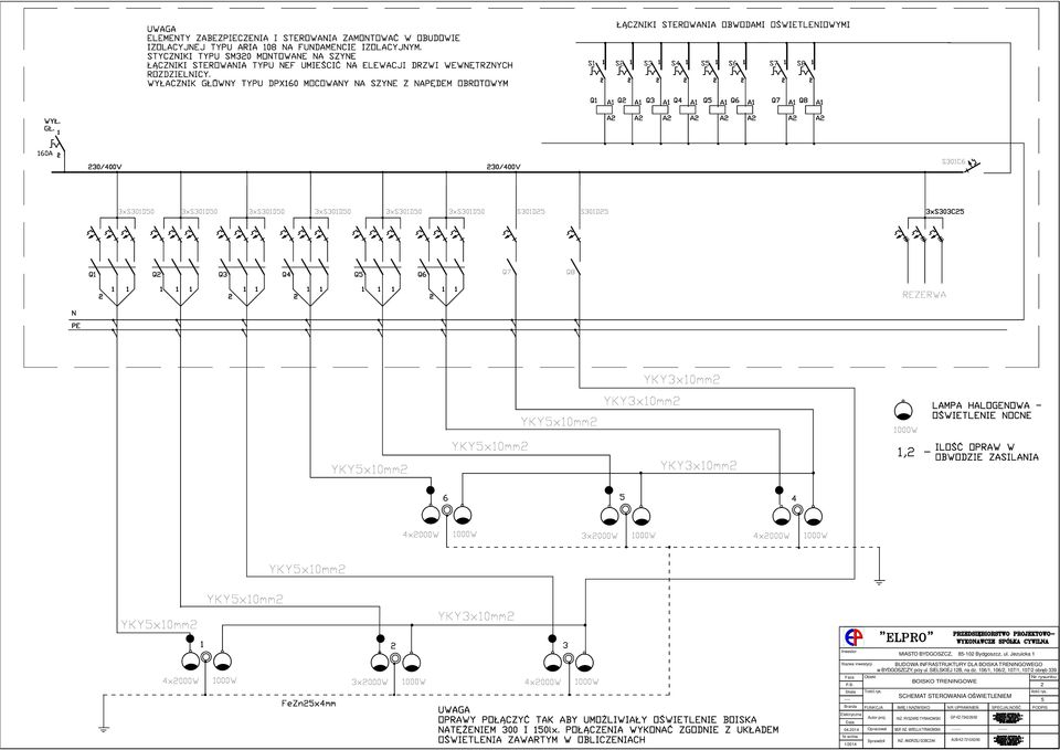 ---- SCHEMAT STEROWANIA OŚWIETLENIEM 5 Branża Elektryczna FUNKCJA Autor proj. IMIĘ I NAZWISKO INŻ.